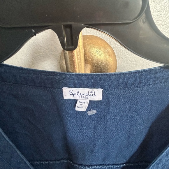 Splendid Navy Button-Front Jumpsuit - Picture 14 of 16